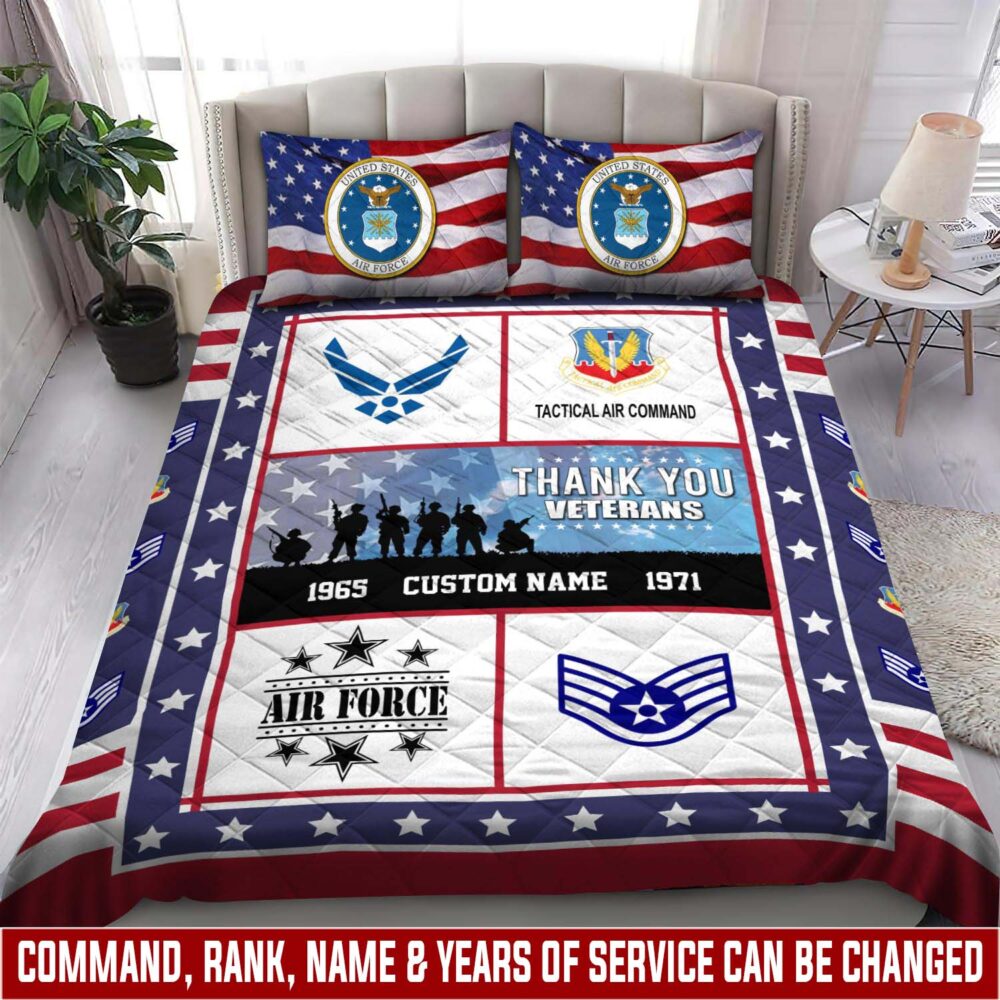 Air Force Command, Aim High … Fly-Fight-Win - Quilt Bed Set - King - Image 3