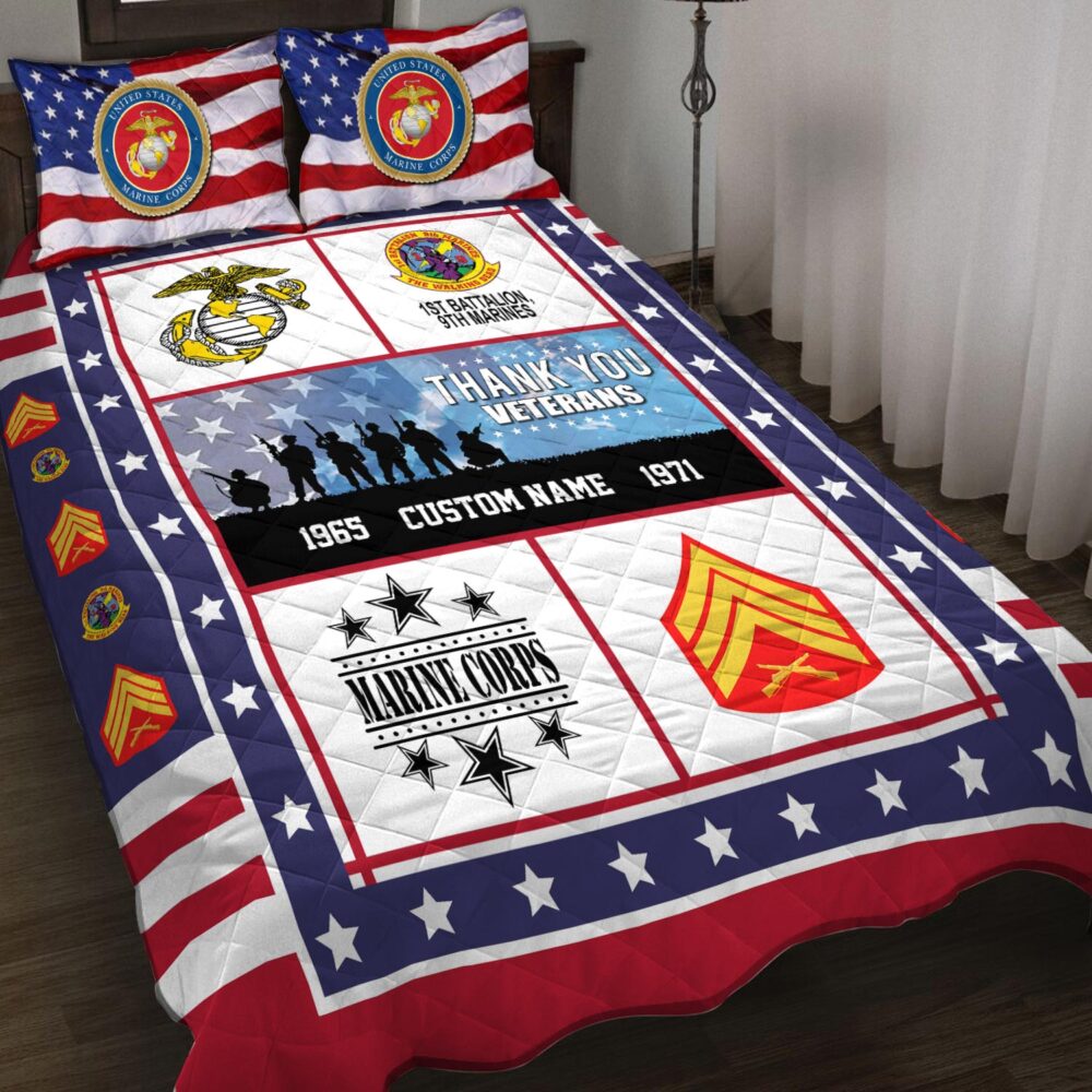 Marine Battalion, E 3 Marines Lance Corporal - Quilt Bed Set - King