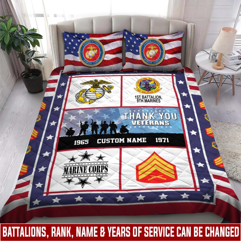 Marine Battalion, E 3 Marines Lance Corporal - Quilt Bed Set - King - Image 3