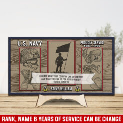 US Navy, E 2 Blue - 2 Layers Wooden Plaque 18x18in