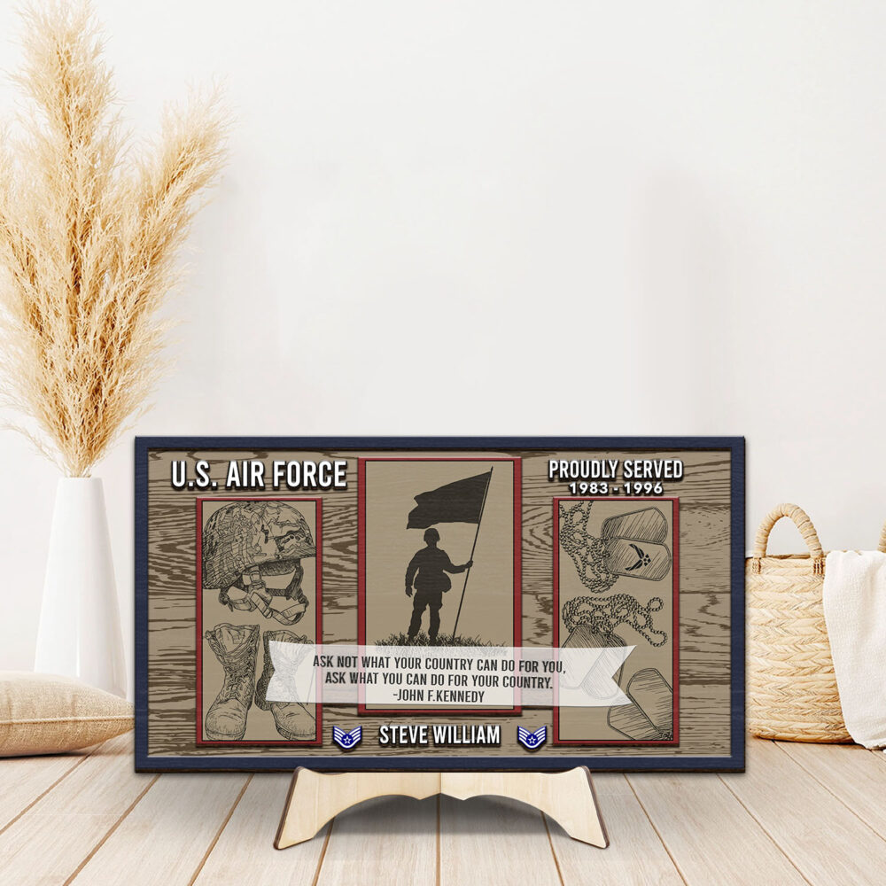 US Air Force, Served With Pride - 2 Layers Wooden Plaque 14x14in - Image 2