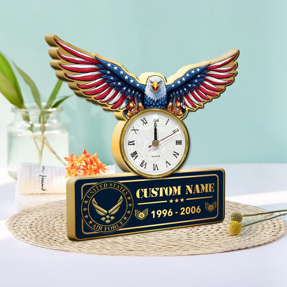 US Air Force , O 6 Air Force Colonel - Wooden Clock 11.8*11.8in - Image 2