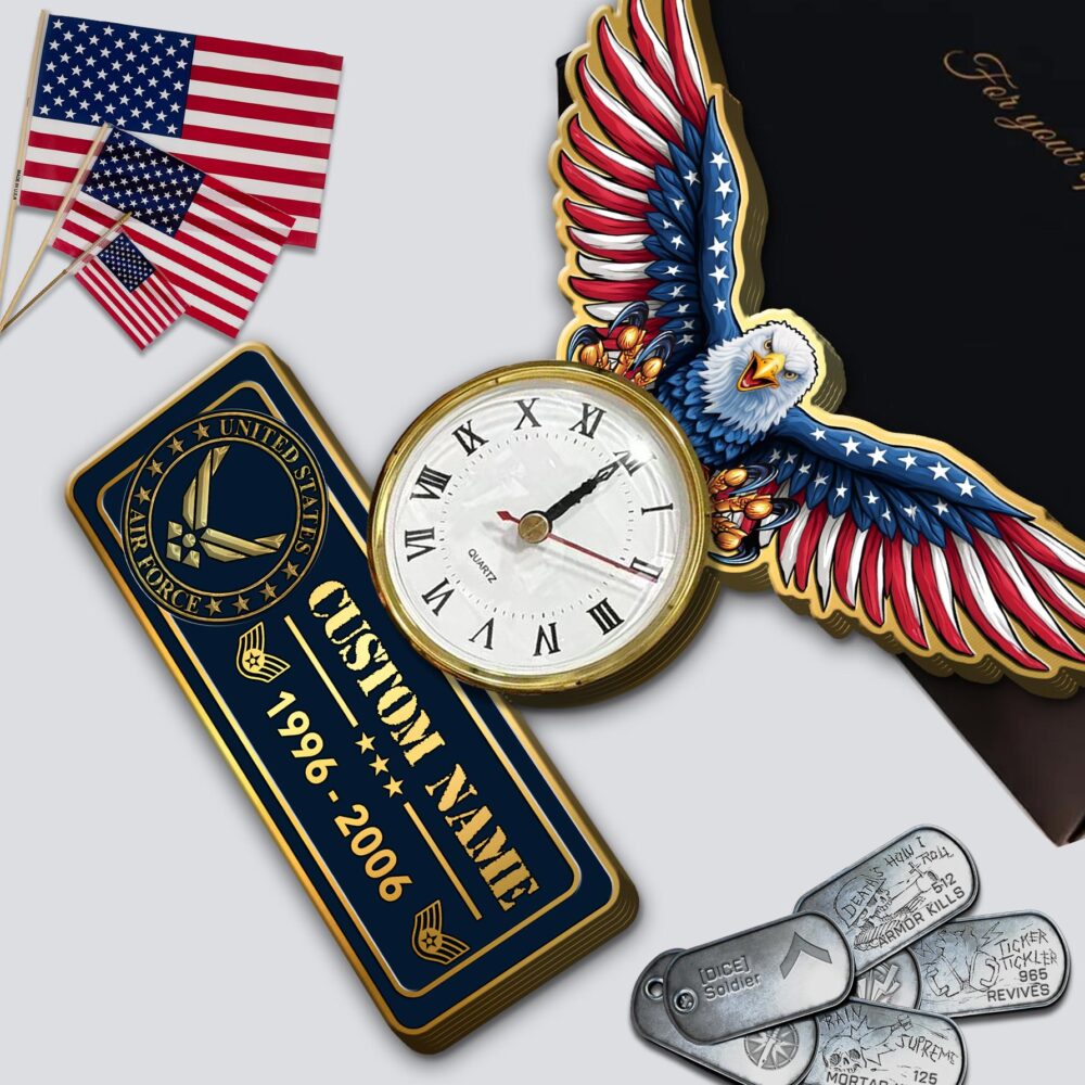 US Air Force , O 6 Air Force Colonel - Wooden Clock 11.8*11.8in - Image 3