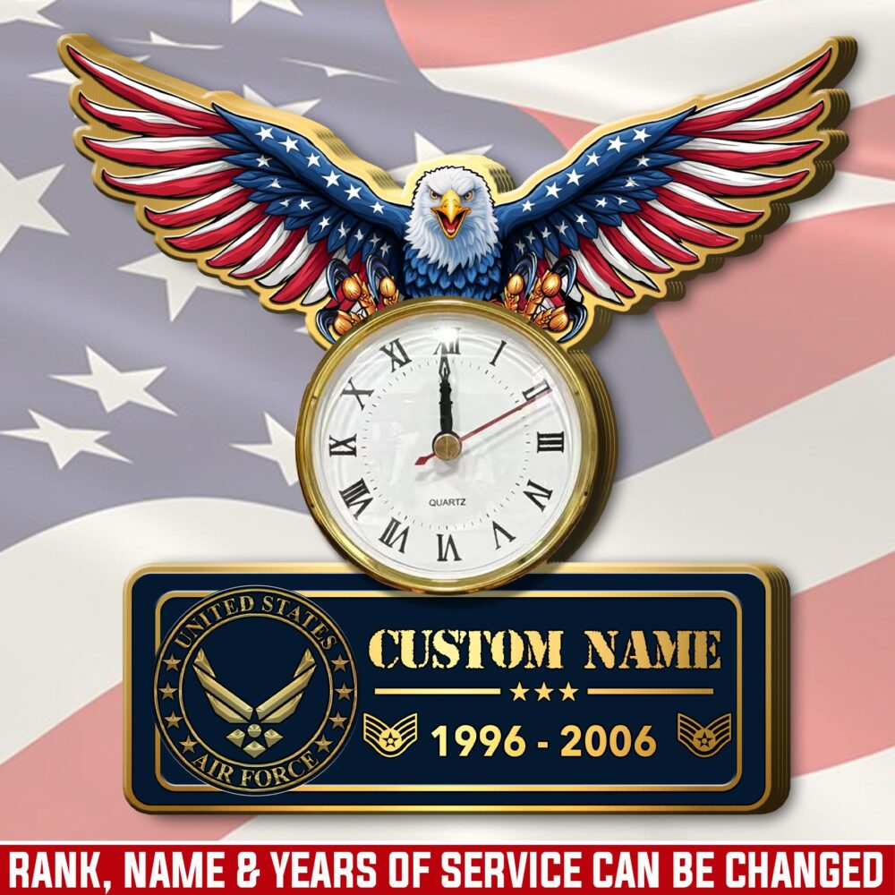 US Air Force , O 6 Air Force Colonel - Wooden Clock 11.8*11.8in
