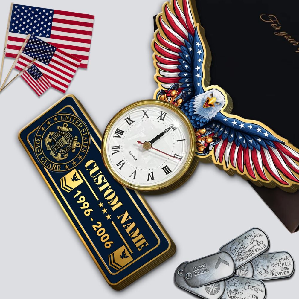 US Coast Guard, No One Fights Alone - Wooden Clock 11.8*11.8in - Image 3
