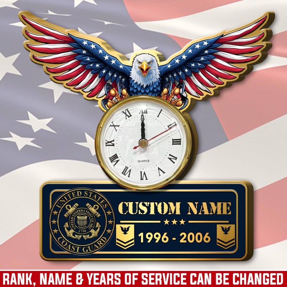 US Coast Guard, No One Fights Alone - Wooden Clock 11.8*11.8in