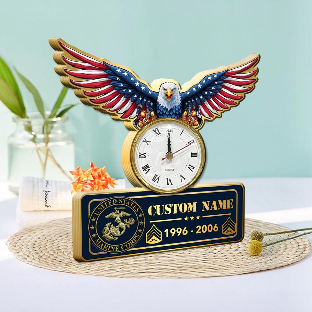 US Marine Corps, Always Remember, Never Forget - Wooden Clock 7.8*7.8 in - Image 2