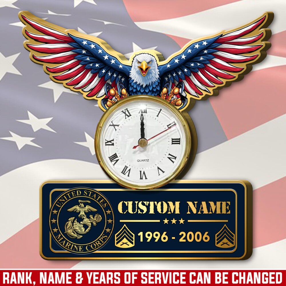 US Marine Corps, Always Remember, Never Forget - Wooden Clock 7.8*7.8 in
