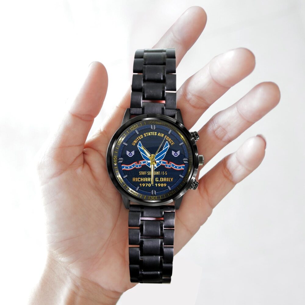 US Air Force, Honor The Fallen - Black Stainless Steel Watch - Image 2