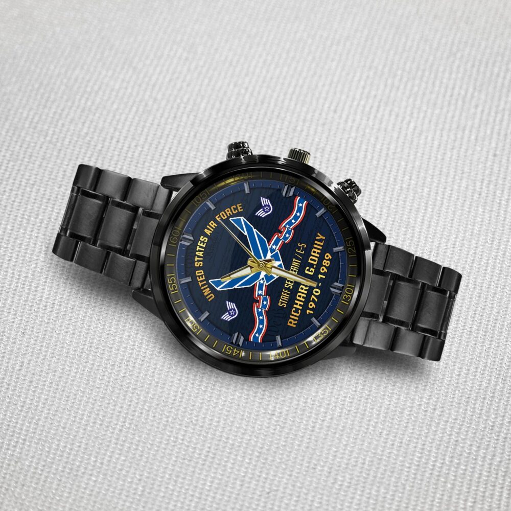 US Air Force, Honor The Fallen - Black Stainless Steel Watch - Image 3