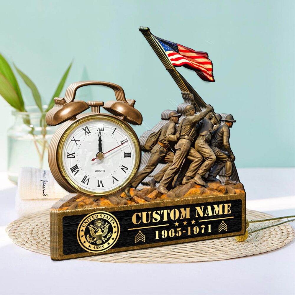 US Army, W 2 Army Chief Warrant Officer 2 - Wooden Clock 11.8*11.8in - Image 2