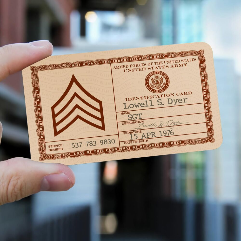 US Army, Proud Veteran - Printed Metal Card - Image 2