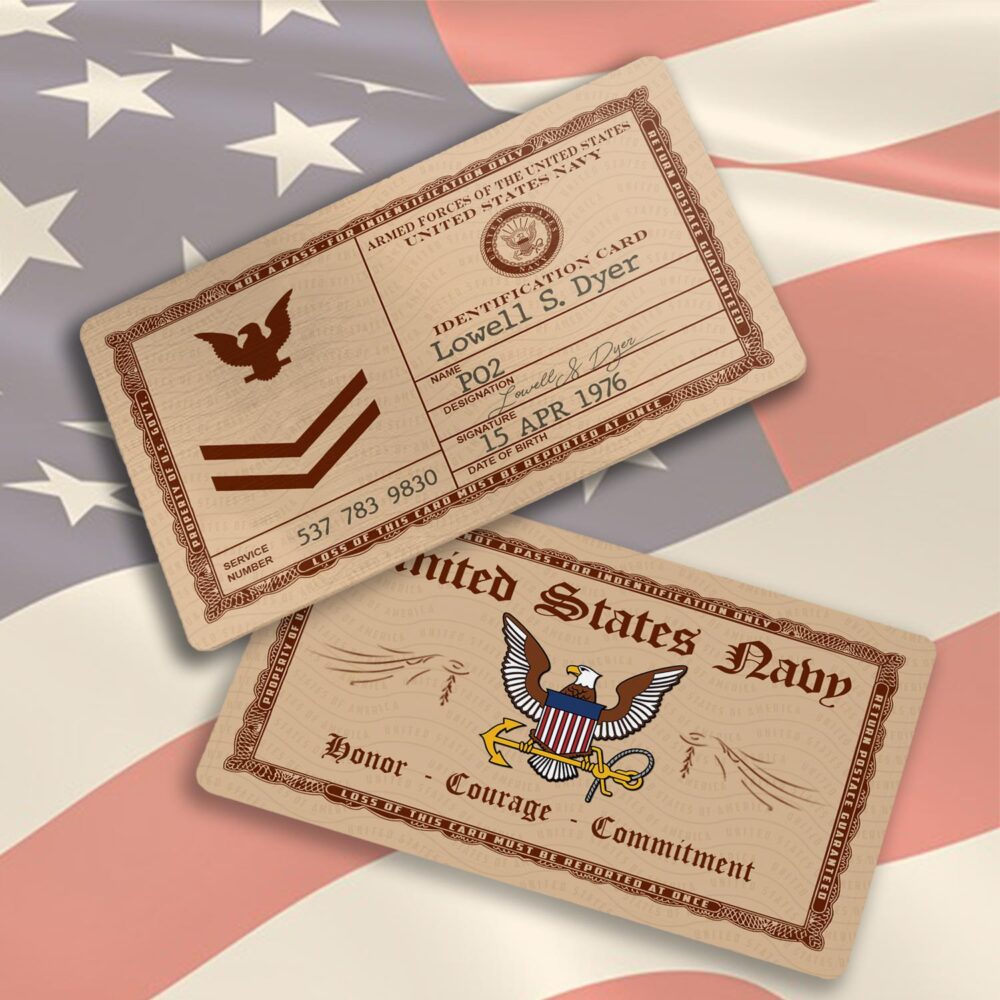 US Navy, E 6 Red - Printed Metal Card - Image 3