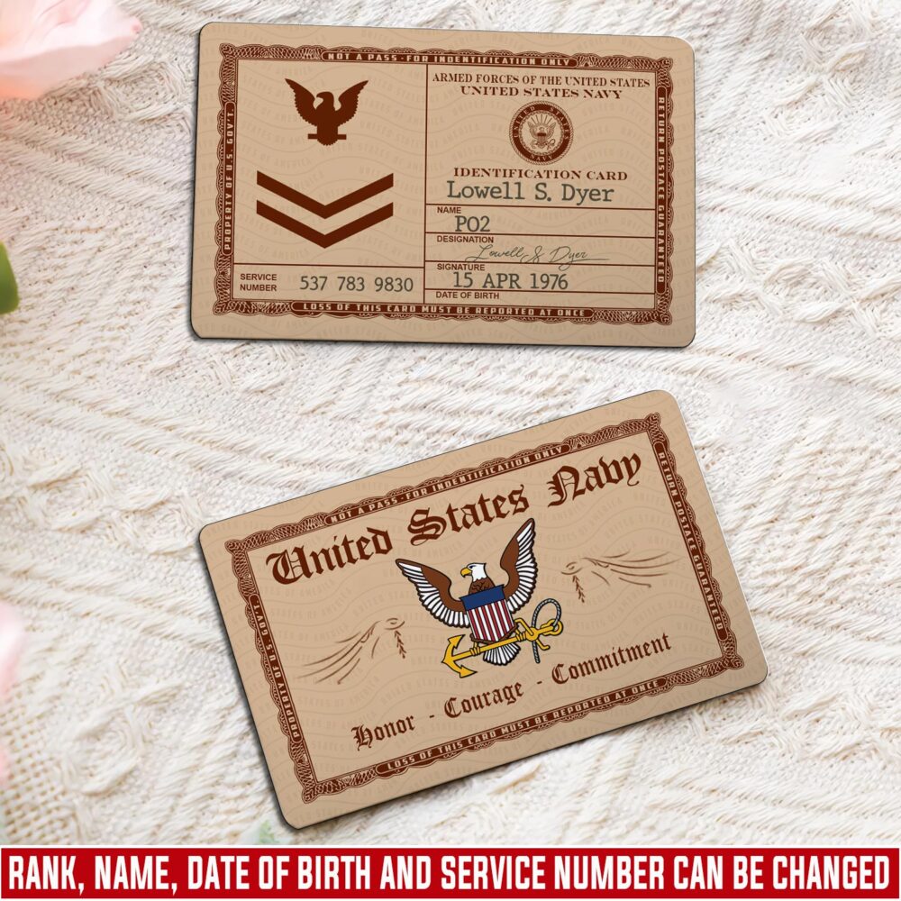 US Navy, E 6 Red - Printed Metal Card