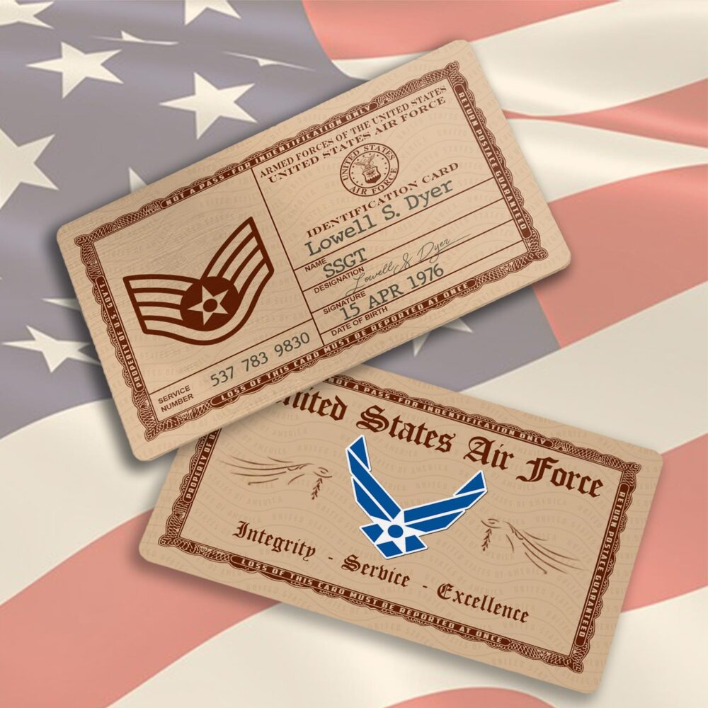 US Air Force , Life And Pride - Printed Metal Card - Image 3
