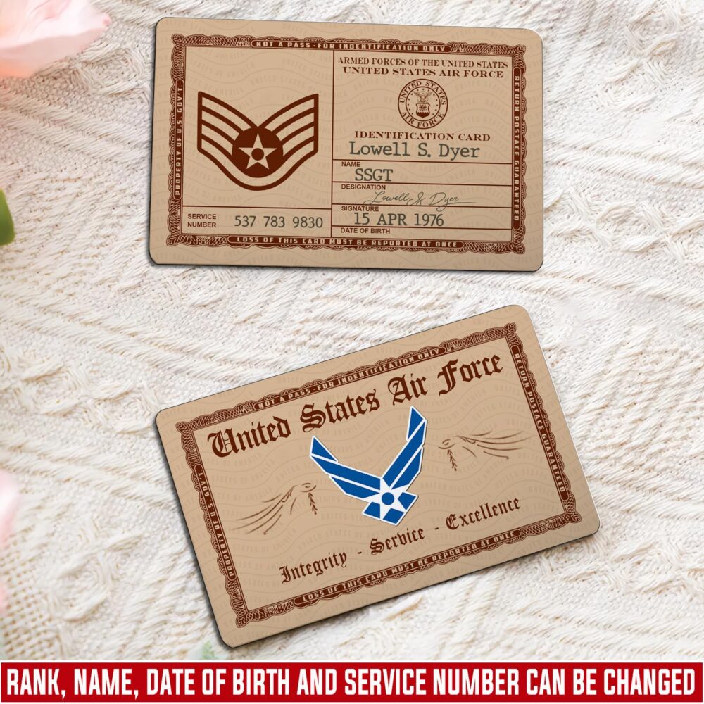 US Air Force , Life And Pride - Printed Metal Card