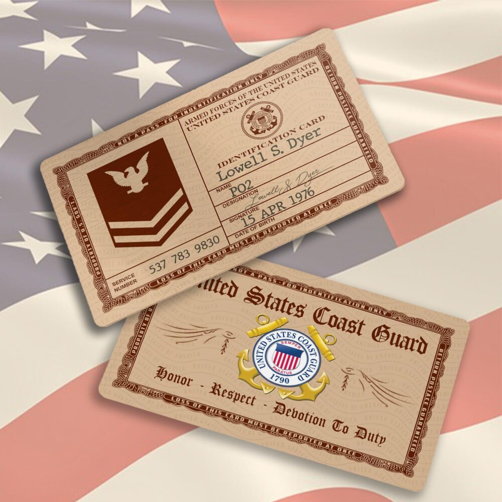 US Coast Guard, Proud To Have Served - Printed Metal Card - Image 3