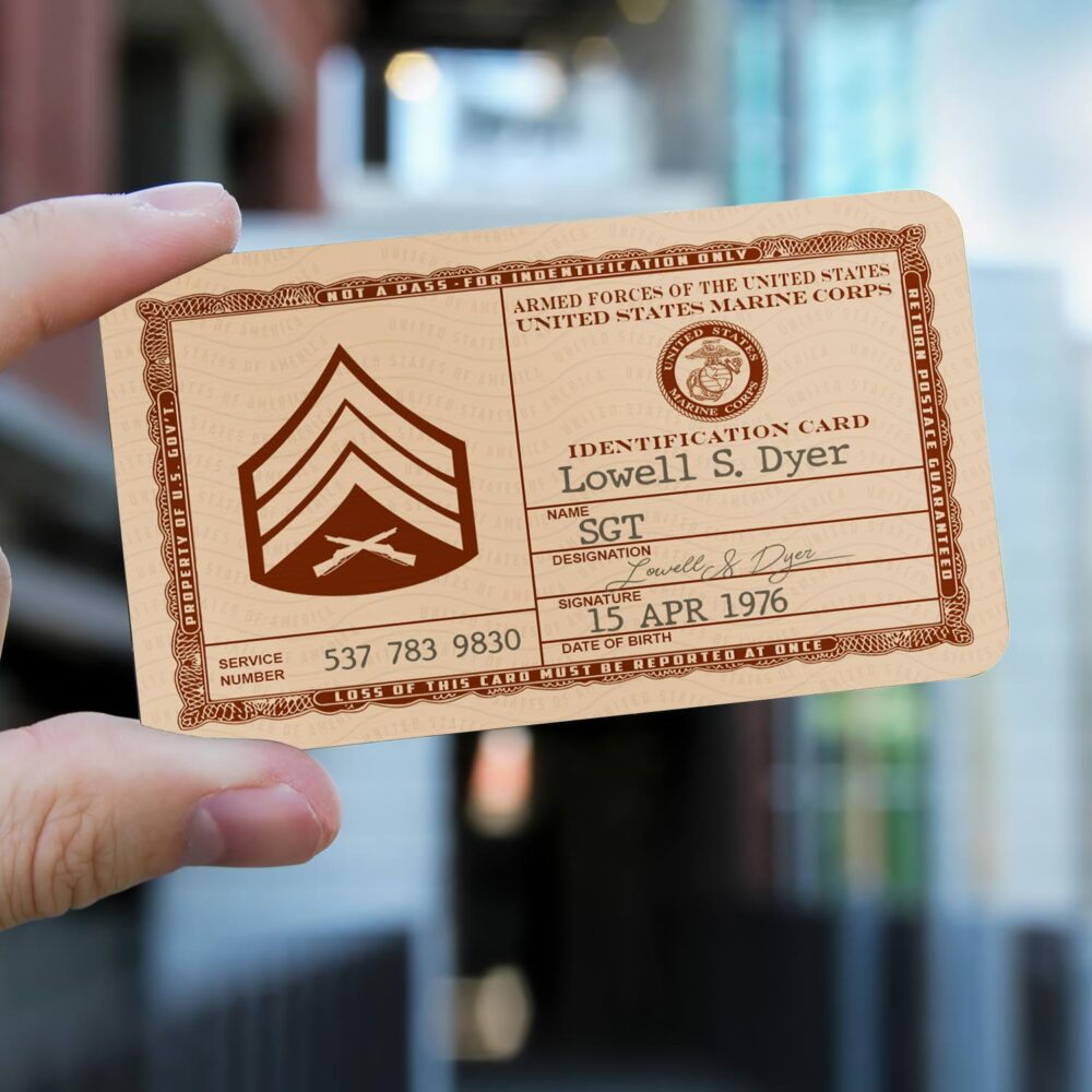 US Marine Corps, O 4 Marines Major - Printed Metal Card - Image 2