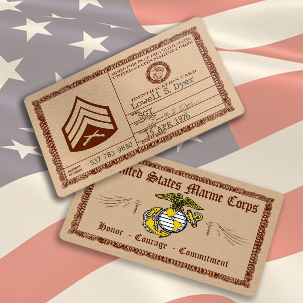 US Marine Corps, O 4 Marines Major - Printed Metal Card - Image 3