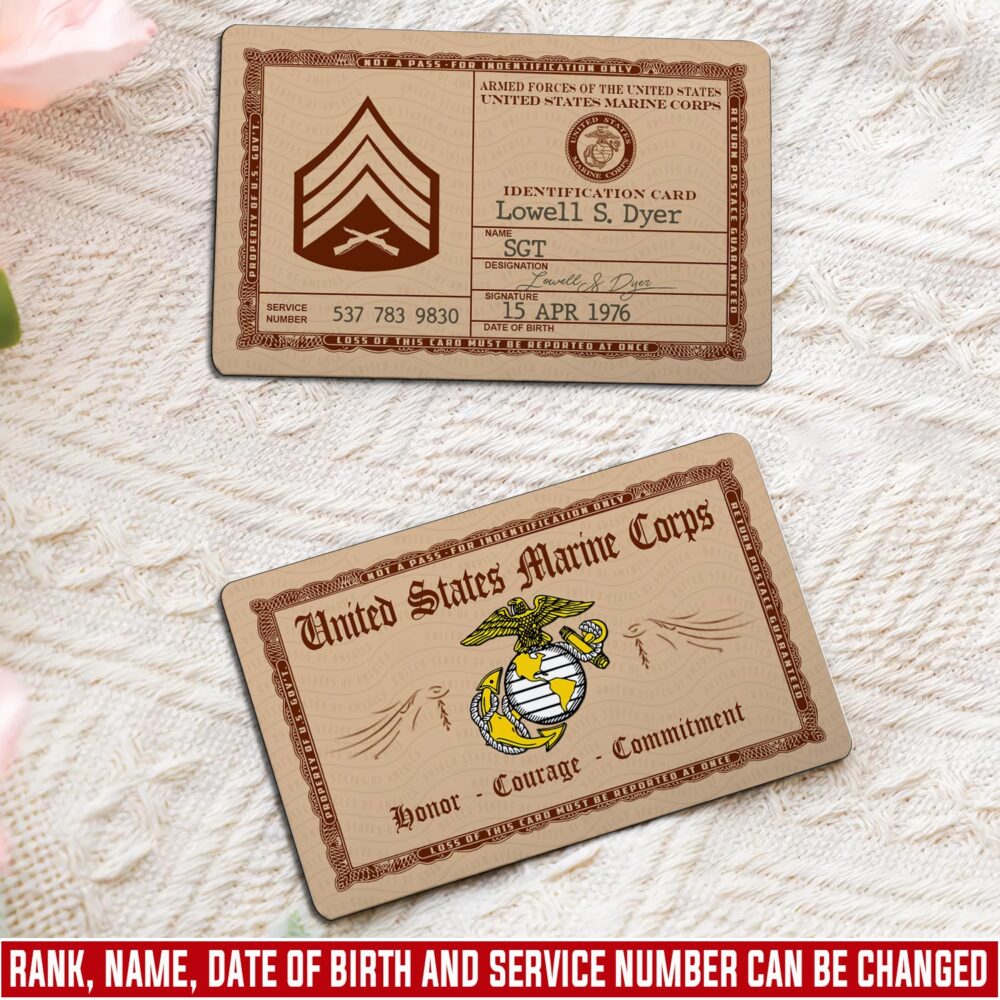 US Marine Corps, O 4 Marines Major - Printed Metal Card