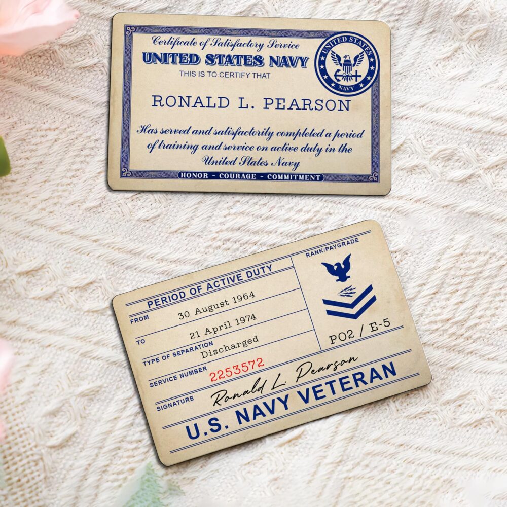 US Navy, No One Fights Alone - Printed Metal Card - Image 2