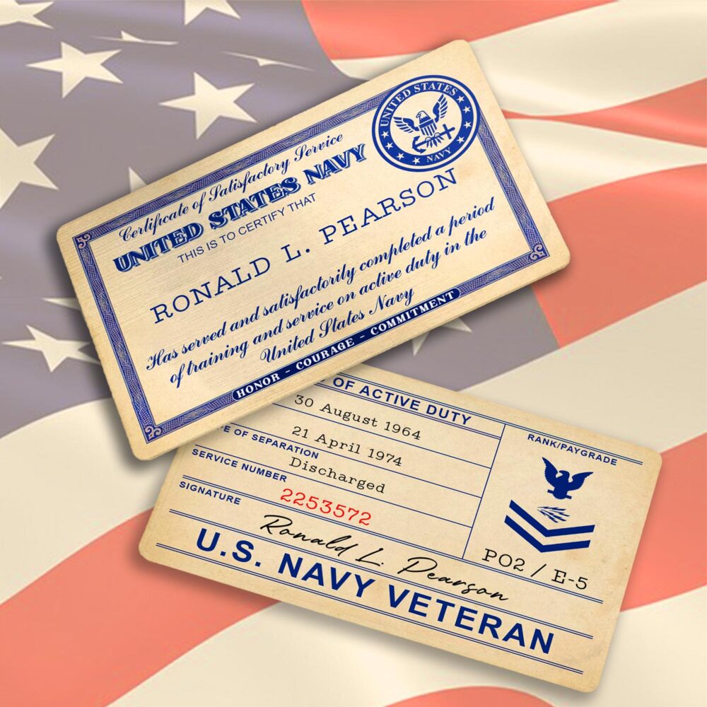 US Navy, No One Fights Alone - Printed Metal Card - Image 3