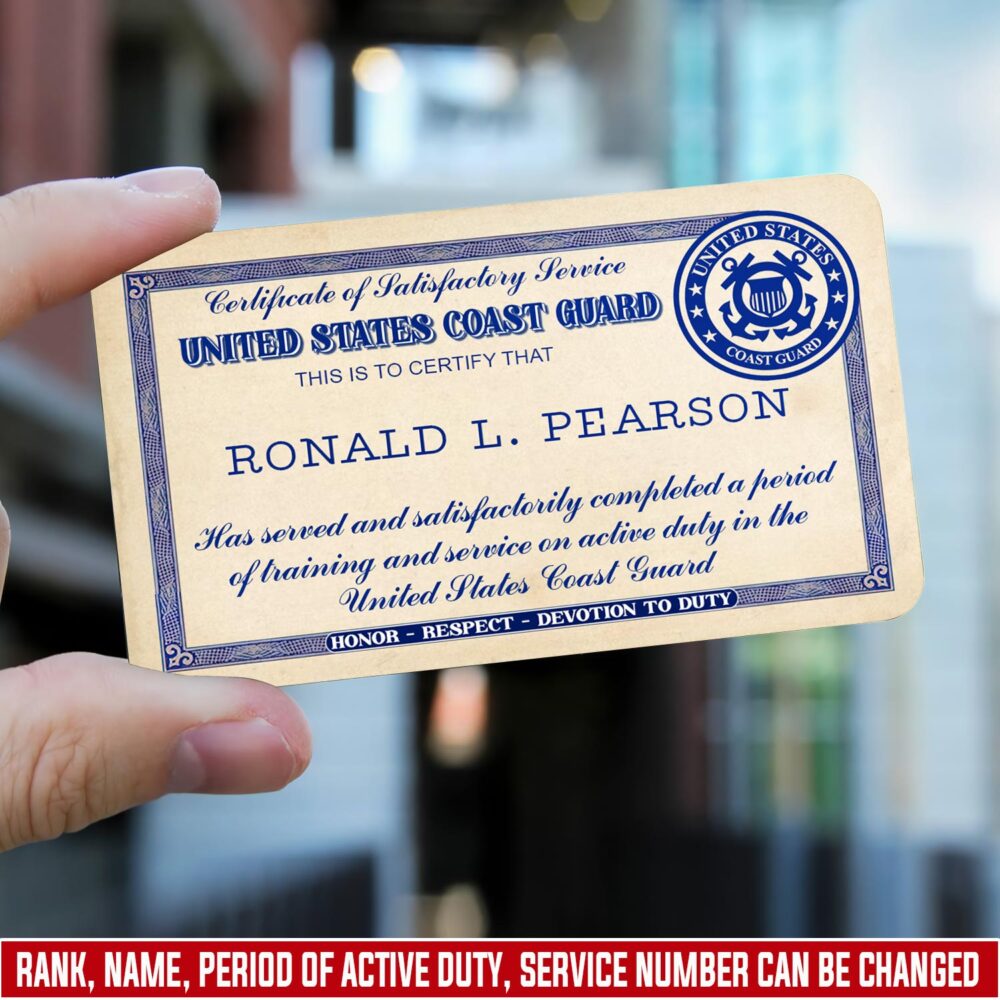 US Coast Guard, Defender of Freedom - Printed Metal Card