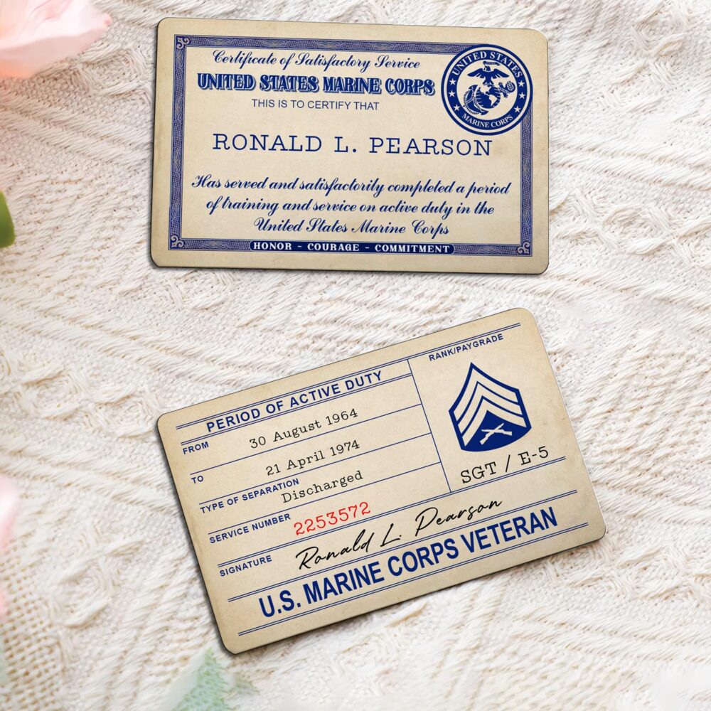US Marine Corps, W 3 Marines Chief Warrant Officer 3 - Printed Metal Card - Image 2