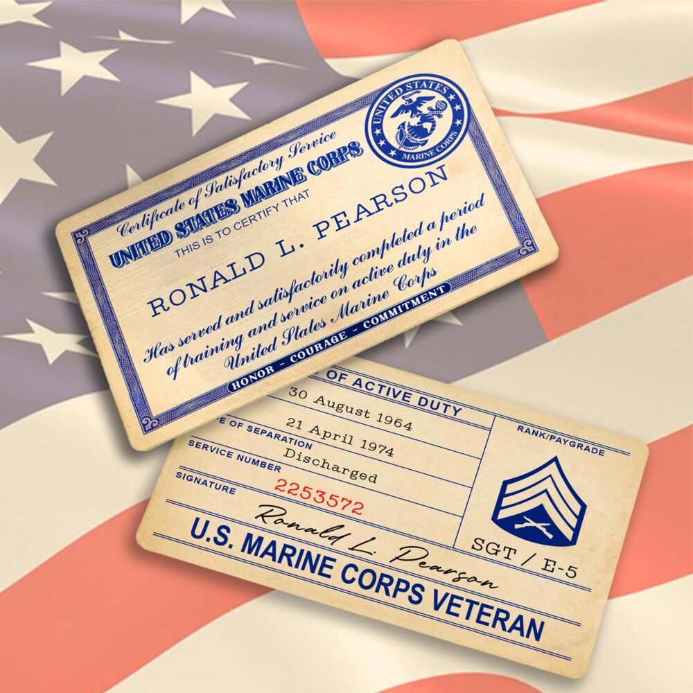 US Marine Corps, W 3 Marines Chief Warrant Officer 3 - Printed Metal Card - Image 3