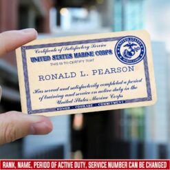 US Marine Corps, W 3 Marines Chief Warrant Officer 3 - Printed Metal Card