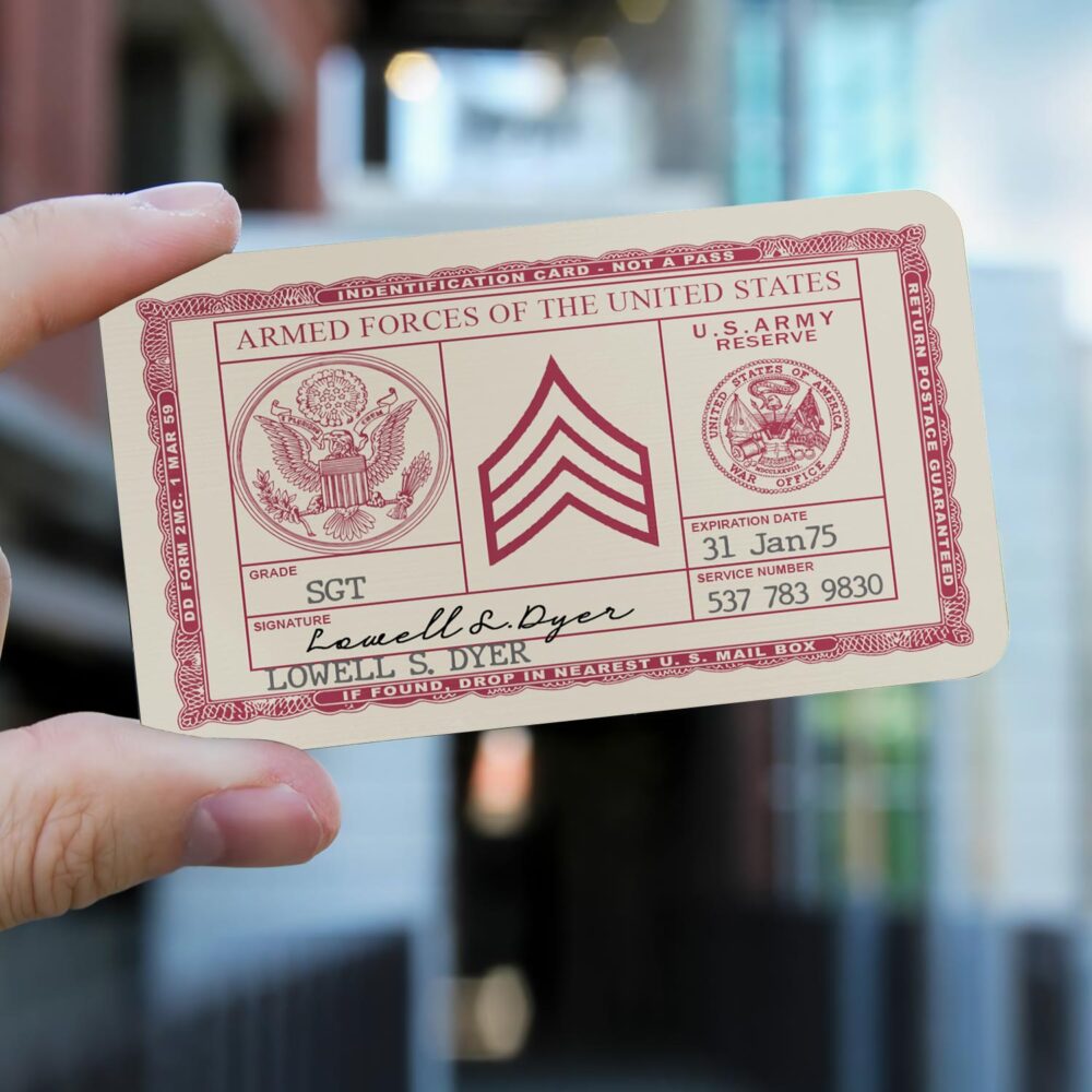 US Army, E 7 Army Sergeant First Class - Printed Metal Card - Image 2