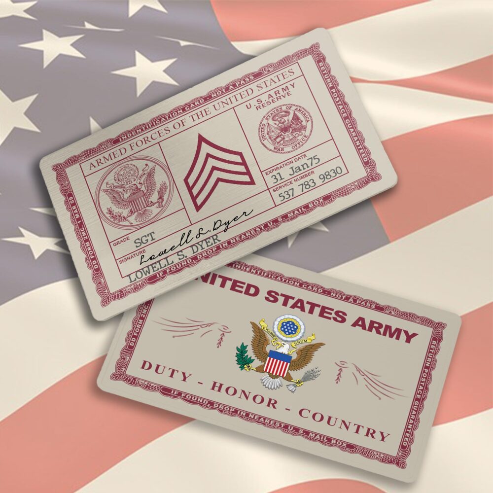US Army, E 7 Army Sergeant First Class - Printed Metal Card - Image 3