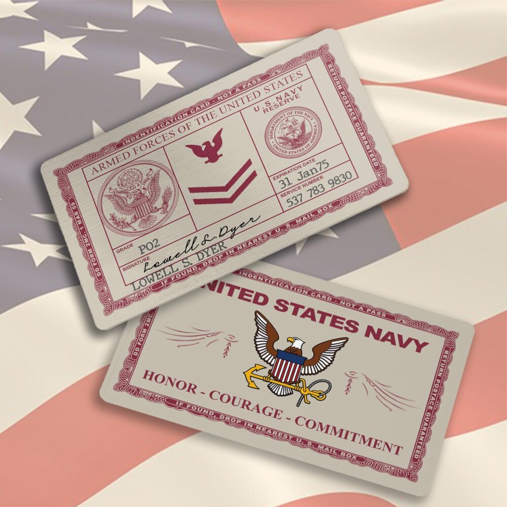 US Navy, E 8 Gold - Printed Metal Card - Image 3