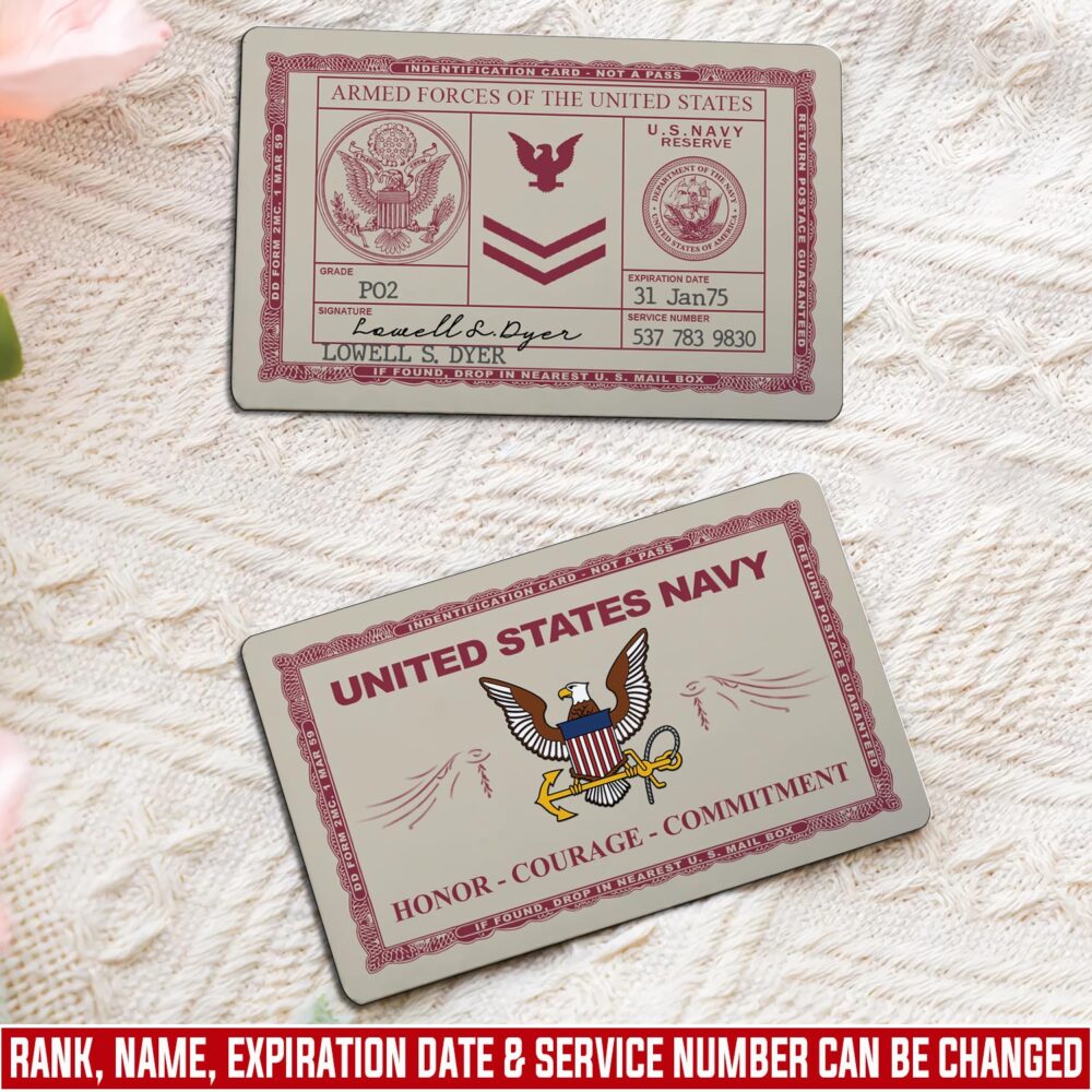 US Navy, E 8 Gold - Printed Metal Card