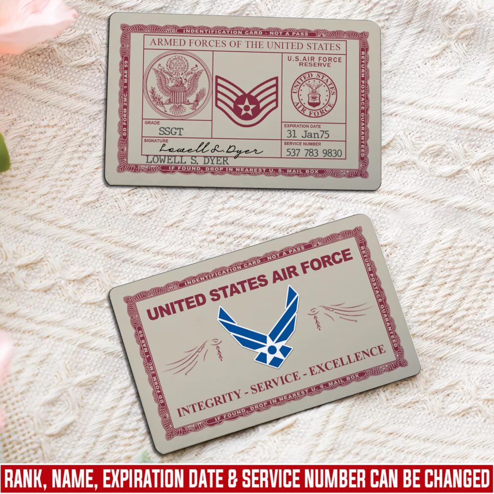 US Air Force , O 4 Air Force Major - Printed Metal Card