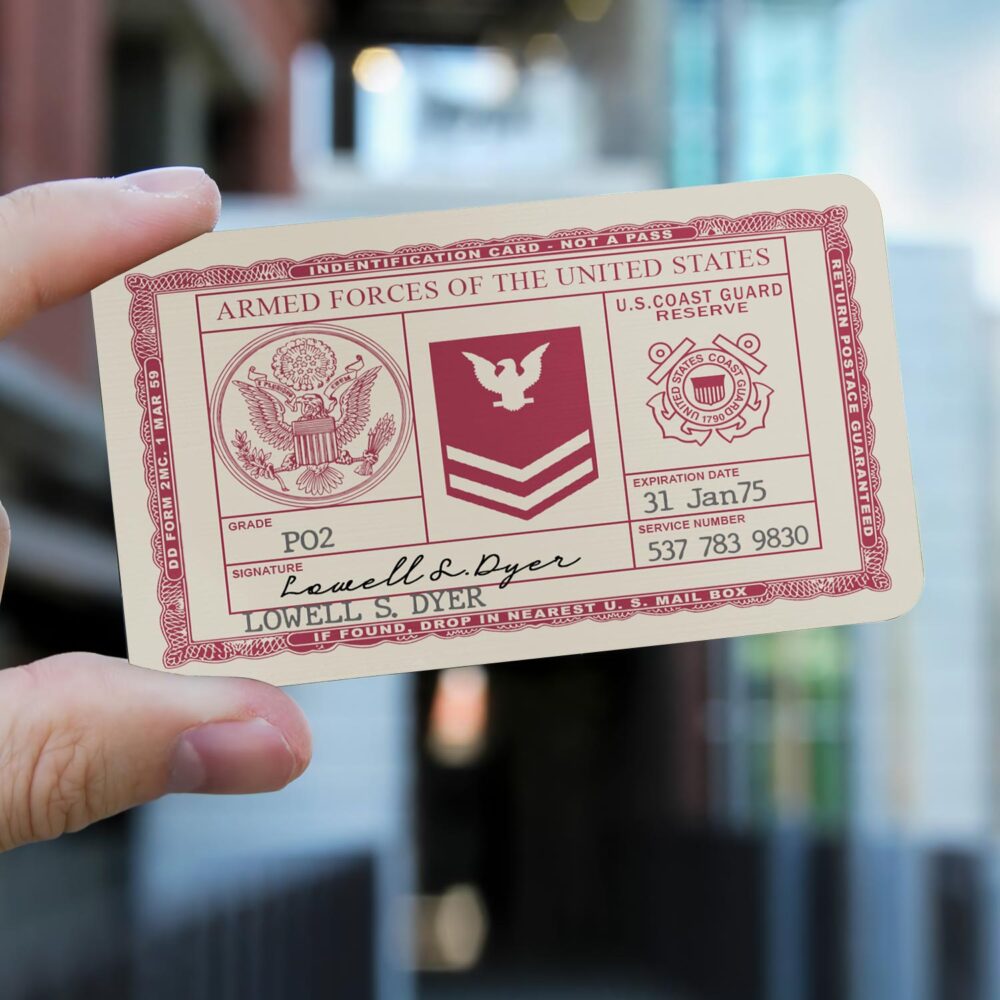 US Coast Guard, Proud To Have Served - Printed Metal Card - Image 2
