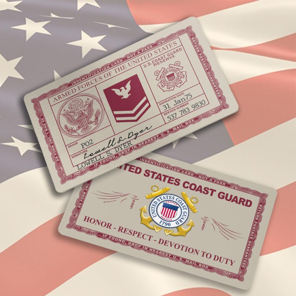 US Coast Guard, Proud To Have Served - Printed Metal Card - Image 3