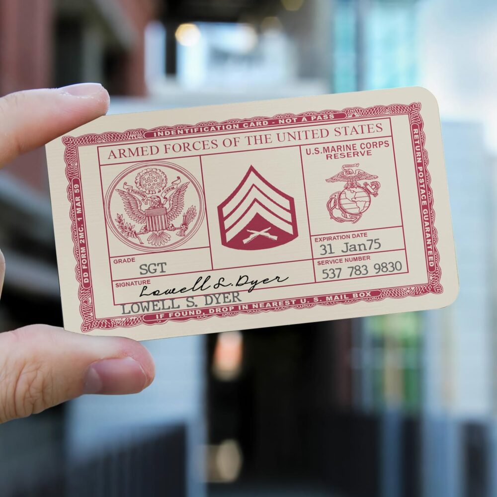 US Marine Corps, Land Of The Free, Because Of The Brave - Printed Metal Card - Image 2