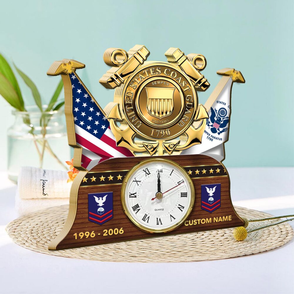 US Coast Guard, Semper Paratus - Wooden Clock 7.8*7.8 in - Image 2