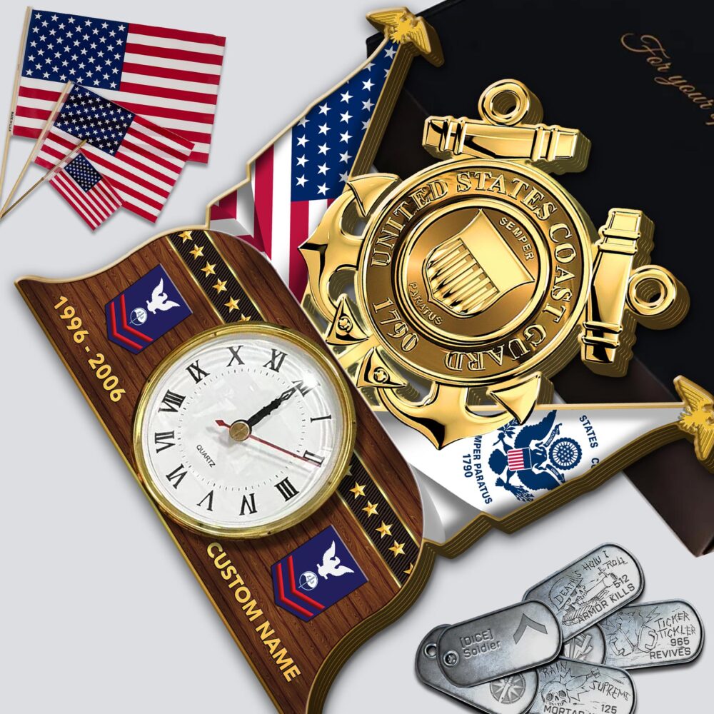 US Coast Guard, Semper Paratus - Wooden Clock 7.8*7.8 in - Image 3
