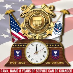 US Coast Guard, Semper Paratus - Wooden Clock 7.8*7.8 in