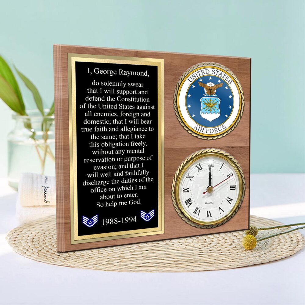 US Air Force , E 9 Air Force Chief Master Sergeant - Wooden Clock 11.8*11.8in - Image 2