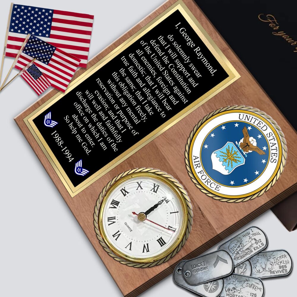 US Air Force , E 9 Air Force Chief Master Sergeant - Wooden Clock 11.8*11.8in - Image 3