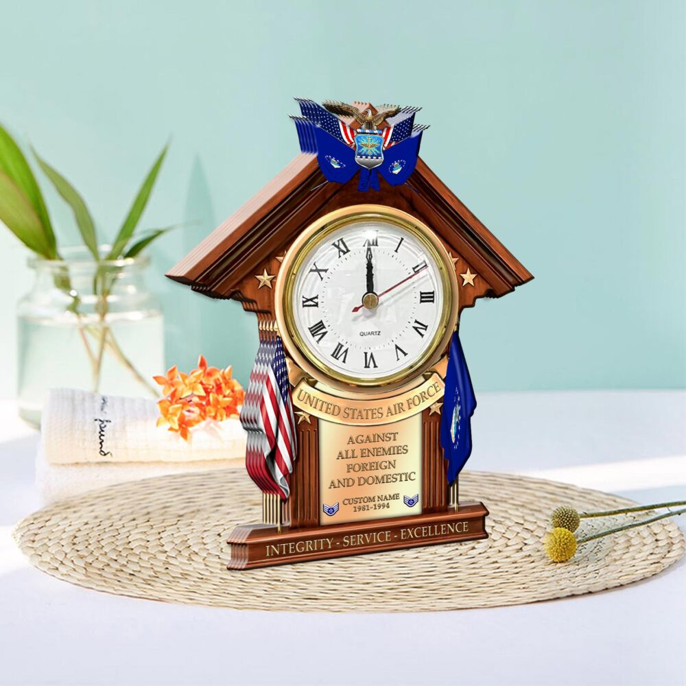 US Air Force , Service Before Self - Wooden Clock 7.8*7.8 in - Image 2