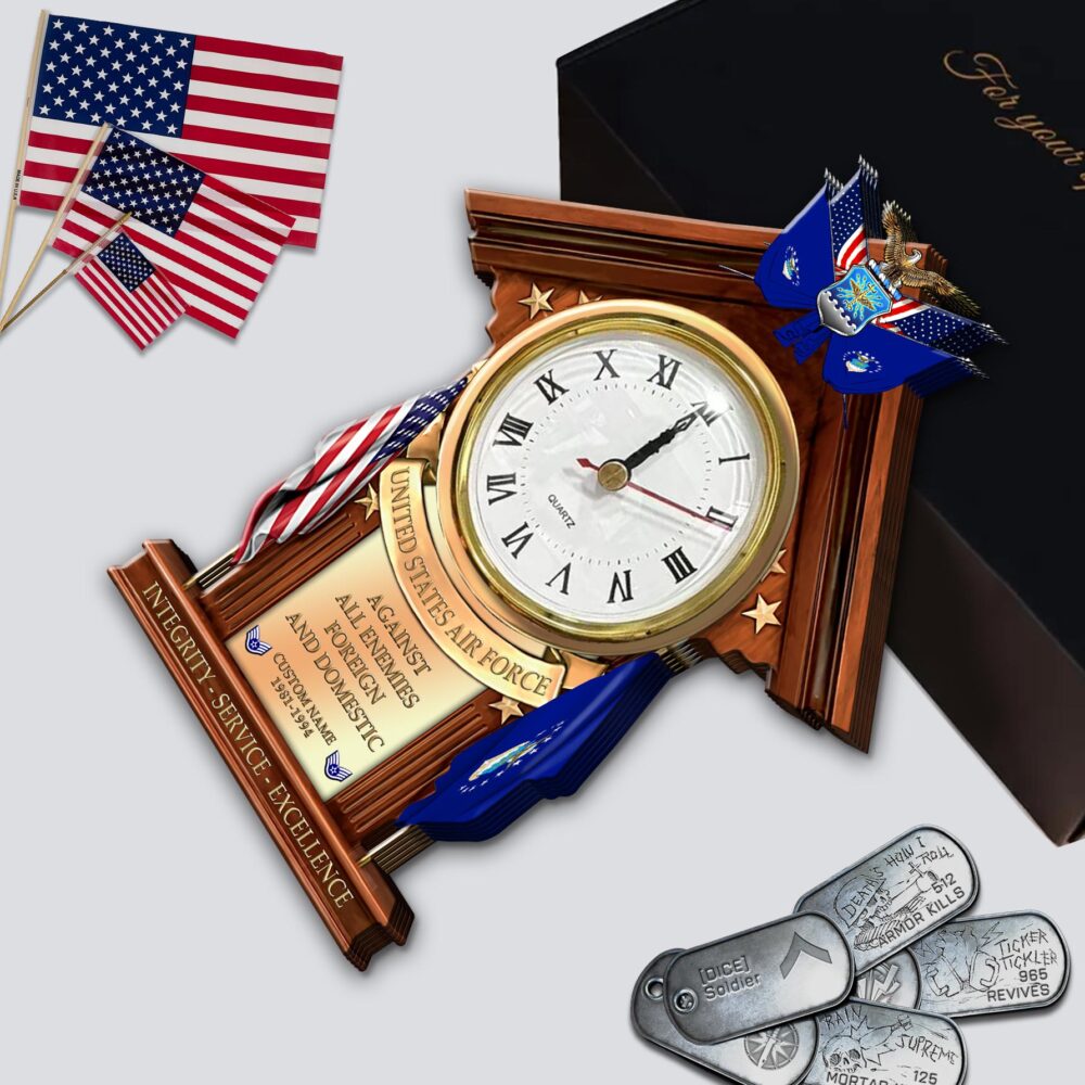 US Air Force , Service Before Self - Wooden Clock 7.8*7.8 in - Image 3