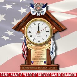 US Coast Guard, Proud Veteran - Wooden Clock 9.8*9.8in
