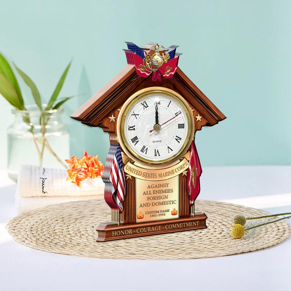US Marine Corps, The Jarheads - Wooden Clock 11.8*11.8in - Image 2
