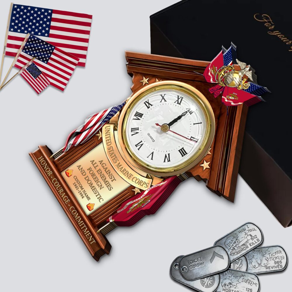 US Marine Corps, The Jarheads - Wooden Clock 11.8*11.8in - Image 3