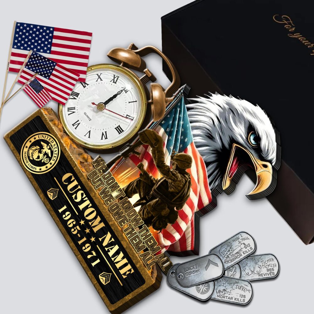 US Marine Corps, The Devil Dogs - Wooden Clock 11.8*11.8in - Image 3