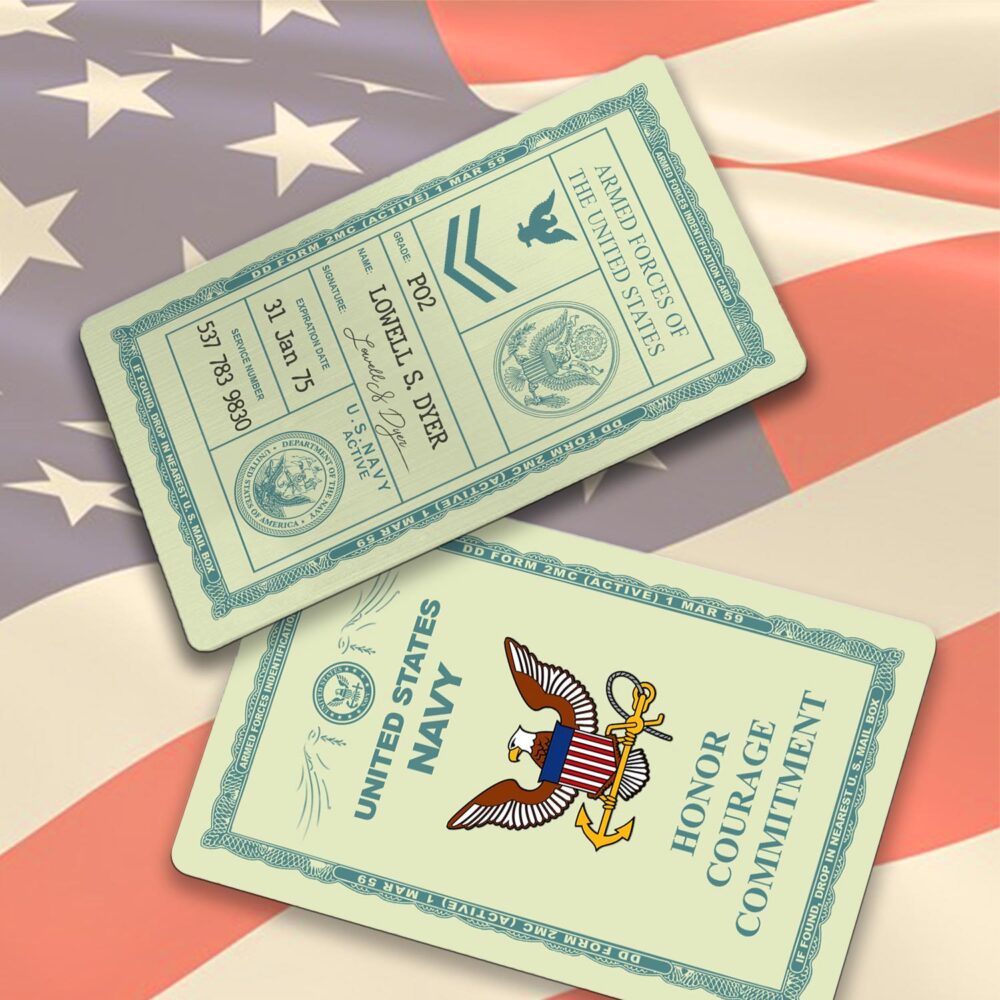 US Navy, E 6 Red - Printed Metal Card - Image 2